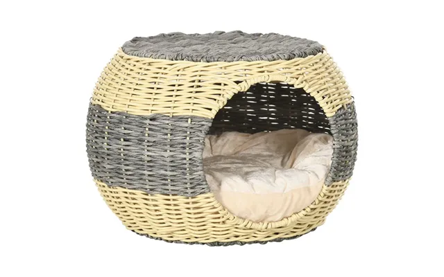 Pawhut Wicker Cat House, Rattan Raised Cat Bed - Best Quality, Comfy Cushion