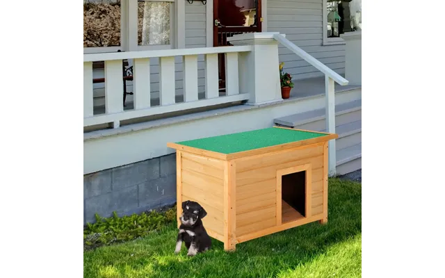 Pawhut Wooden Dog Kennel Elevated Dog Pet House W Open Top 85w X 58d X 58h Cm