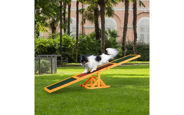 Pawhut Wooden Pet Seesaw For Big Dogs, Agility Training Equipment For Dogs With Anti-slip Surface, 180 X 30 X 30cm - Nat