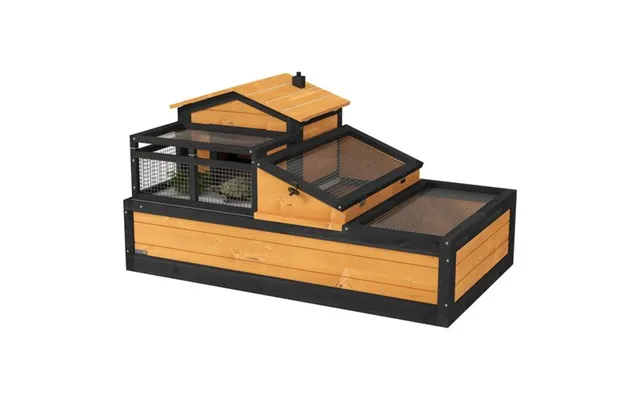 Pawhut Wooden Tortoise House Indoor Outdoor W Balcony - Tray