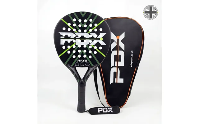 Pdx Rayo Beginner Padel Racket Complimentary Racket Carrier Bag 30% Carbon 70% Fibreglass 355g Round Control