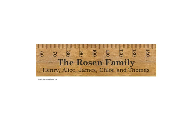 Personalised Adhesive Wooden Ruler Height Chart Wall Sticker - Centimetres