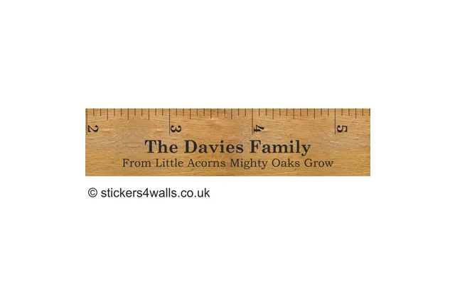 Personalised Adhesive Wooden Ruler Height Chart Wall Sticker - Feet & Inches