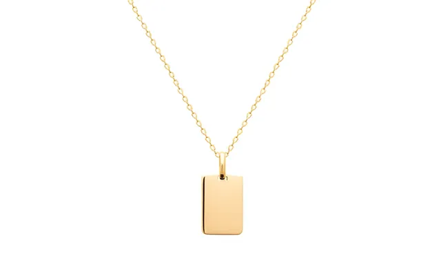 Personalised Mens' Tag Necklace Â 18kt Plated Custom Photo & Text Engraved Dog Tag Pendant For Men - 14mm X 21mm