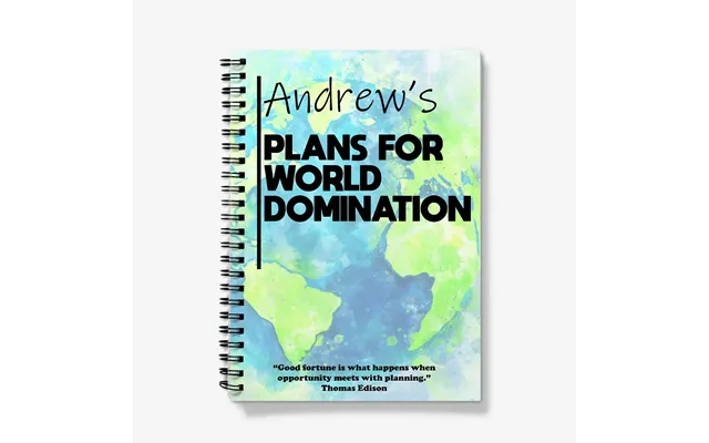Personalised Notebook - Plans For World Domination