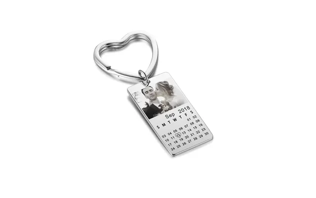 Photo Calendar Keychain - Personalised Anniversary Gift Custom Photo Keyring