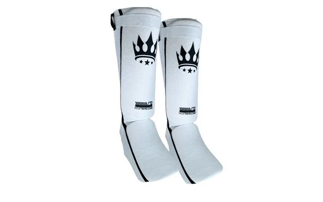 Playerz Spartech Lightweight Cotton Shin Guards - White Black