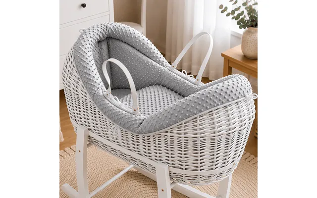 Pod Grey Dimple Moses Basket Bedding Set product image