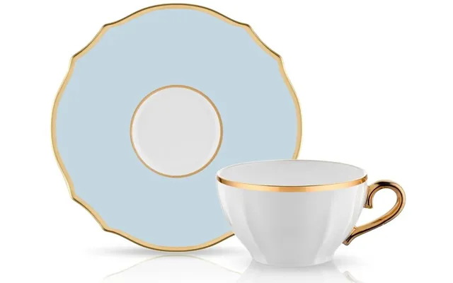 Poem Tea Cup And Saucer Set - Blue
