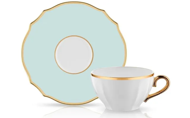 Poem Tea Cup And Saucer Set - Mint Green