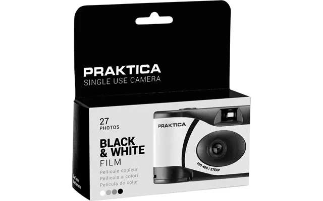 Praktica Single Use Disposable Black & White Film Camera With Flash - Black