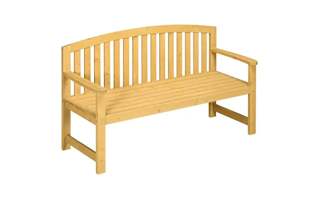Premium 2-person Outdoor Wooden Garden Bench With Armrest - Orange