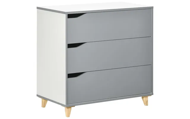 Premium 3-drawer Grey Dresser With Solid Wood Legs - Ample Storage And Quality Construction product image