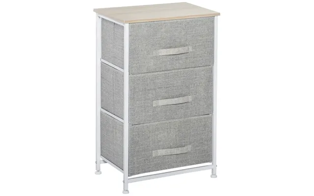 Premium 3-tier Linen Drawer Cabinet Organizer - Adjustable, White, Oak, Light Grey product image