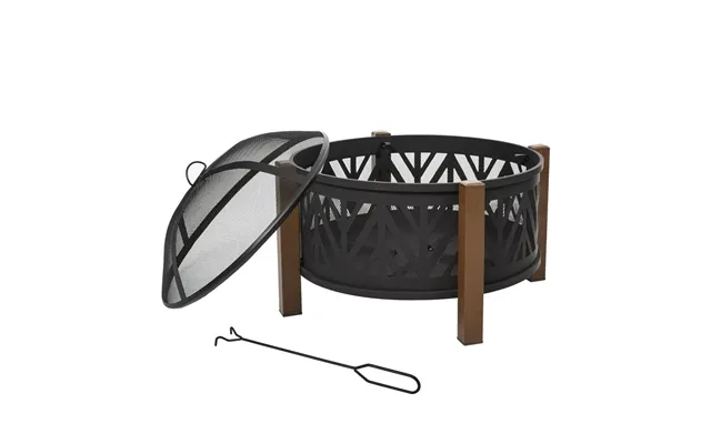 Premium 30 Outdoor Fire Pit Bowl With Bbq Grill Grate & Spark Screen Cover - High-quality Steel Construction