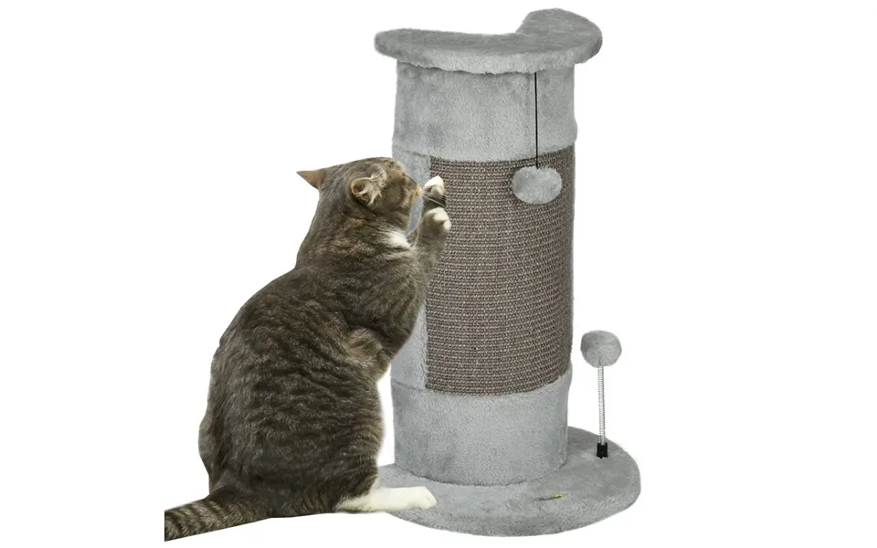 Premium 58cm Corner Cat Scratching Post - Plush, Sisal Rope, Toy Balls