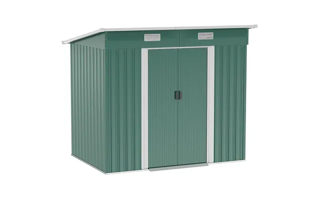Premium 7x4ft Green Metal Storage Shed Durable & Spacious Perfect For Tools & Bikes