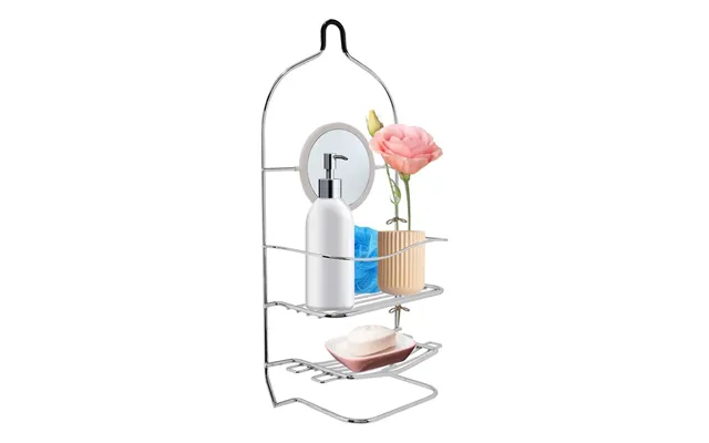 Premium Chrome Bathroom Storage Shower Caddy, Roll Holder, Iron Wire Trolley - Organize With Style