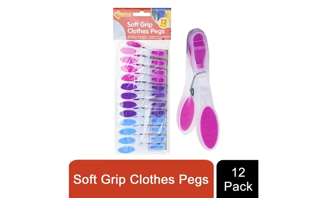 Premium Cloth Pegs - Soft Grip, High-quality Plastic, 12 Pcs