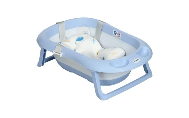 Premium Foldable Baby Bathtub - Non-slip Legs, Cushion, Shower Holder