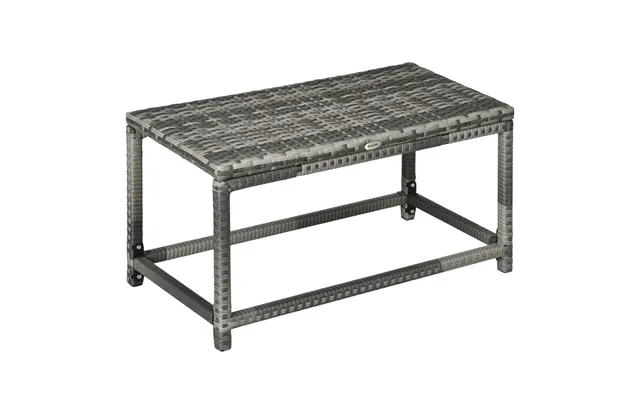 Premium Grey Outdoor Coffee Table - Durable Rattan Top, Sturdy Steel Frame, Spacious Design, Easy Assembly product image