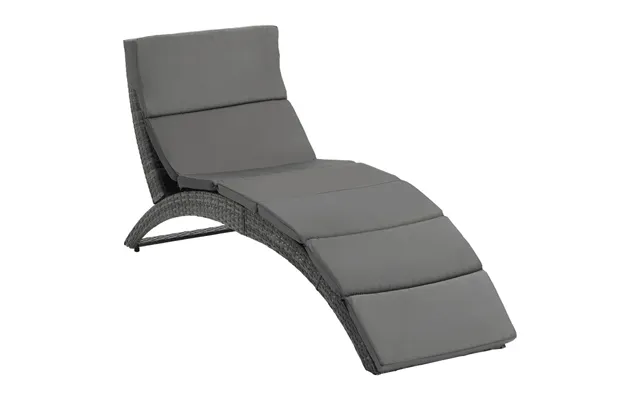Premium Grey Wicker Patio Lounger - Comfy, Foldable & Stylish