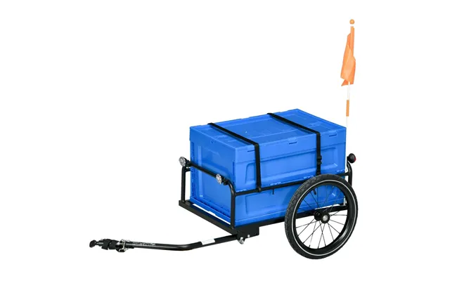 Premium Homcom Bicycle Trailer - 65l Foldable Storage Box, Pneumatic Tyres product image