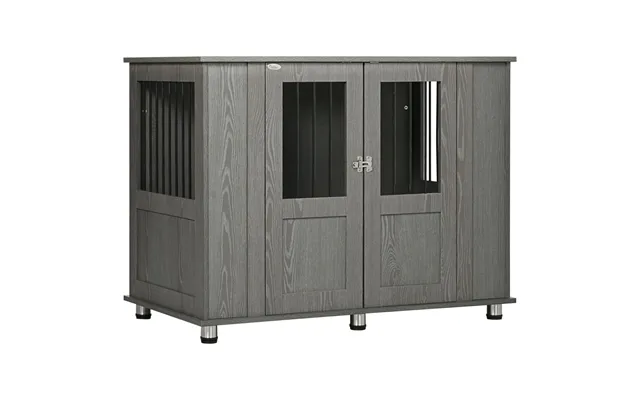 Premium Large Dog Crate Cage - Stylish Indoor End Table Kennel, Grey
