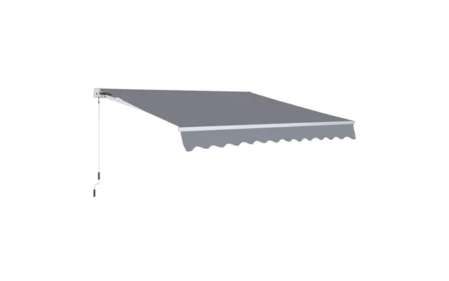 Premium Manual Retractable Awning, 4m X 3m, Easy Installation, Uv Block, Water-resistant - Grey