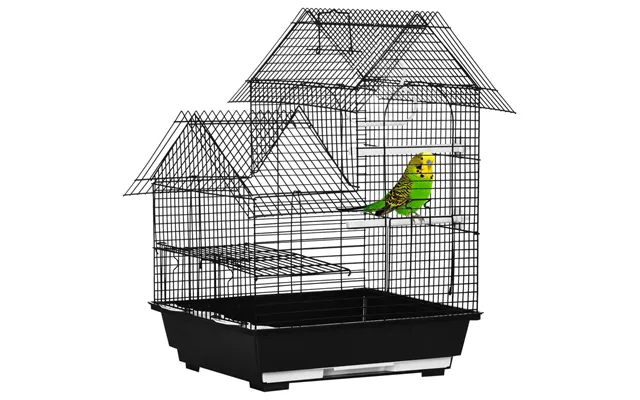 Premium Metal Bird Cage - Plastic Perch, Food Container, Swing Ring, Handle