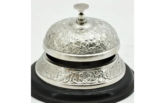 Premium Nickel 17cm Desk Bell W Hand-finished Wooden Base