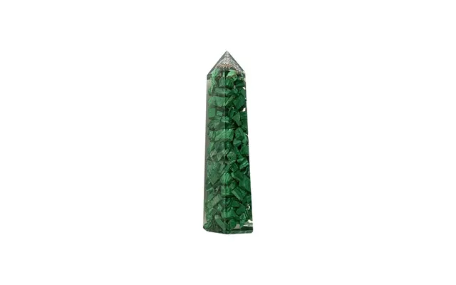 Premium Orgonite Obelisk Tower, Healing Energy Transmutation, 8x2x2cm - Malachite