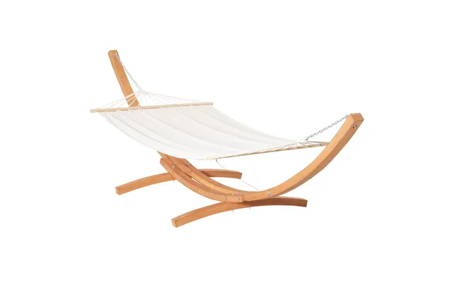 Premium Outdoor Garden Hammock & Wooden Stand - Swing & Relax In Comfort With Sturdy White Bed