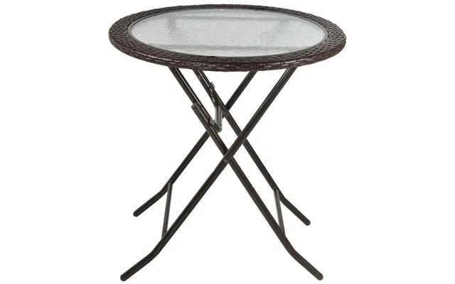 Premium Outsunny Round Glass Metal Table - Folding & Weatherproof product image