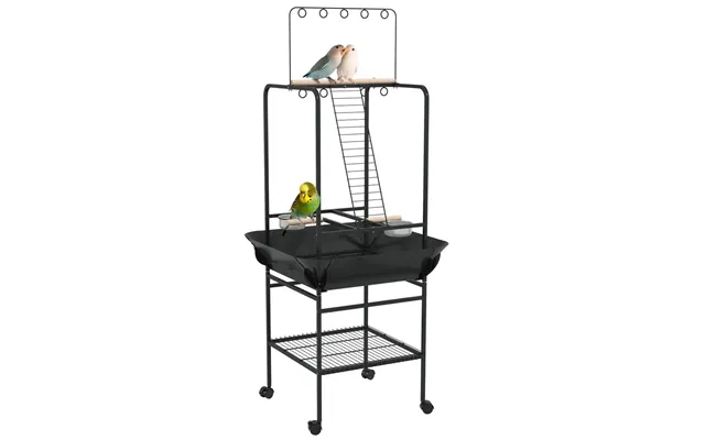 Premium Pawhut Bird Stand Indoor Outdoor, Small Parrot, Dark Grey - Perfect For Play, Rest & Dining