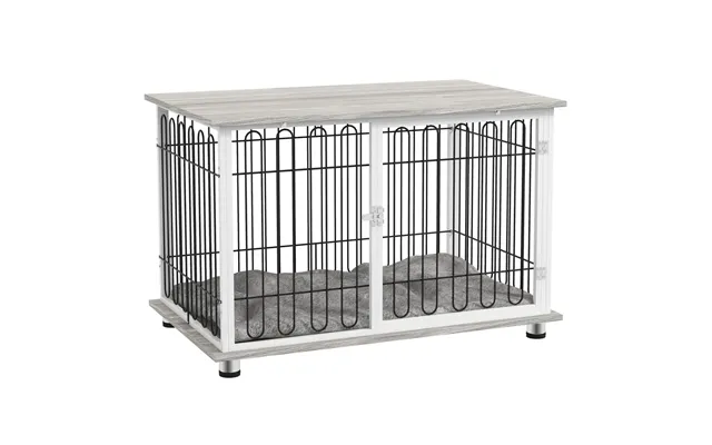 Premium Pawhut Dog Crate Furniture End Table - Lockable Door & Soft Cushion