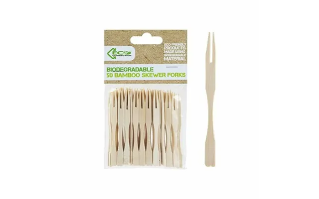 Premium Quality 50-pack Eco-friendly Bamboo Skewer Forks - Ideal For Bbqs, Parties, And More