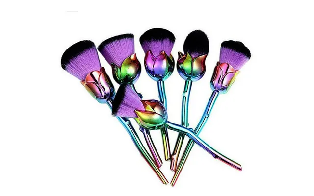 Premium Rose Makeup Brushes - Beauty And The Beast-inspired Handles, Durable & Vibrant For Flawless Application product image