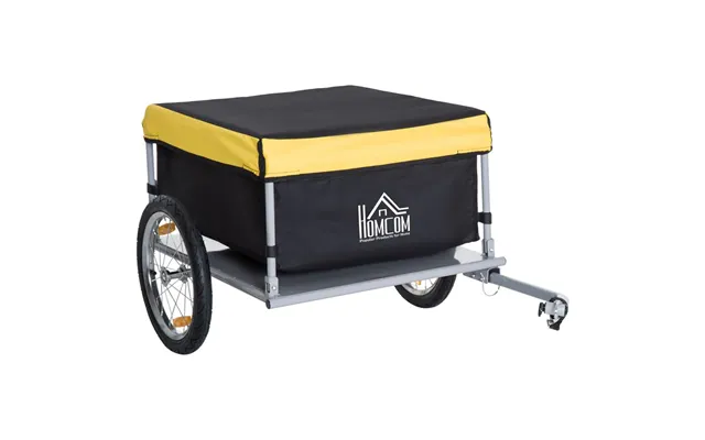 Premium Steel Bike Cargo Trailer - Secure Storage Cart, Bright Yellow Design