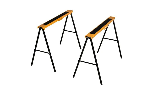 Premium Steel Saw Horse Set - Non-slip, 2-piece, Black Yellow