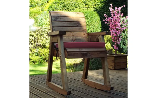 Premium Uk-made Chair Rocker Free Standing, Fsc Sourced, Water Repellent, 10-year Guarantee - With Burgundy Cushion product image