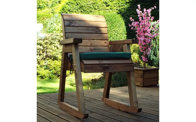 Premium Uk-made Chair Rocker Free Standing, Fsc Sourced, Water Repellent, 10-year Guarantee - With Green Cushion product image