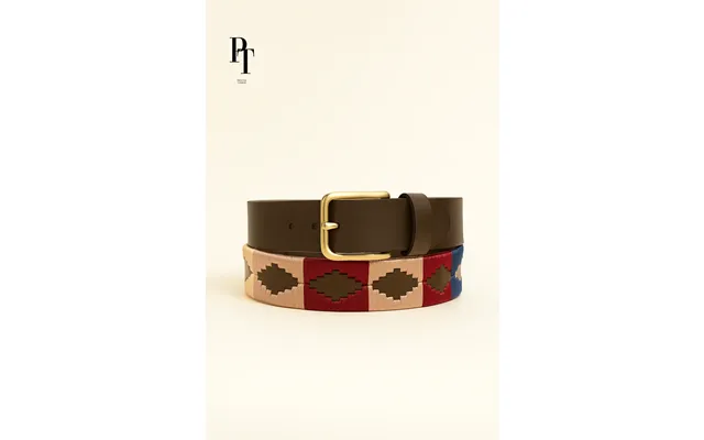 Prestige Tannery Contrast-stitch Leather Belt Polo Edition - Brown M