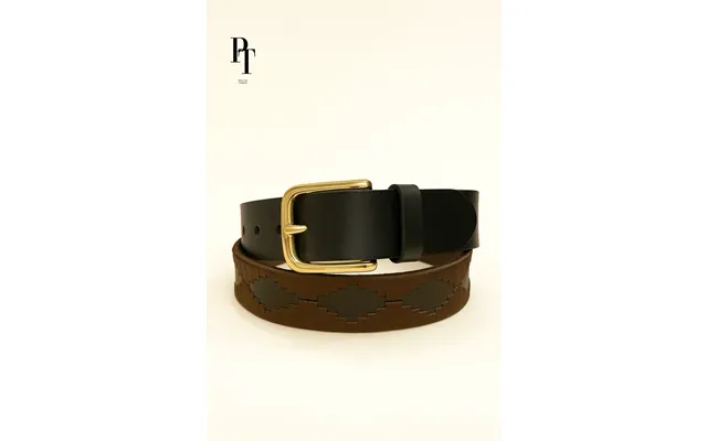Prestige Tannery Embossed Leather Belt Two-tone Design - Black M