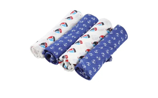Printed Muslin Squares 100% Cotton 80x80cm - 4 Blue Anchor