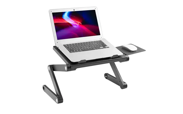 Properav Laptop Stand For Bed Sofa Desk With Adjustable Legs & Mouse Pad - Black