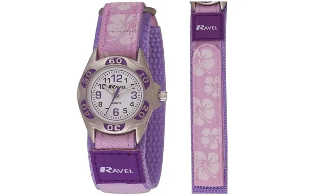 Ravel Children Velcro Nylon Watch Available Multiple Colour & Design R1507 - Pink Purple