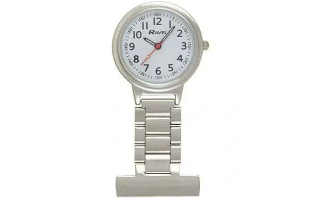 Ravel Easy-read Nurse White Dial Silver Tone Fob Watch - R1101