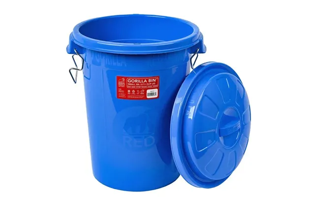 Red Gorilla Bin With Clip Lid Blue 30 Litre