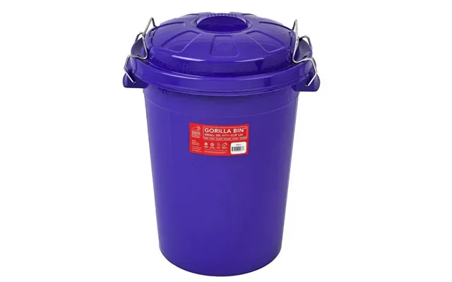 Red Gorilla Bin With Clip Lid Purple 30 Litre